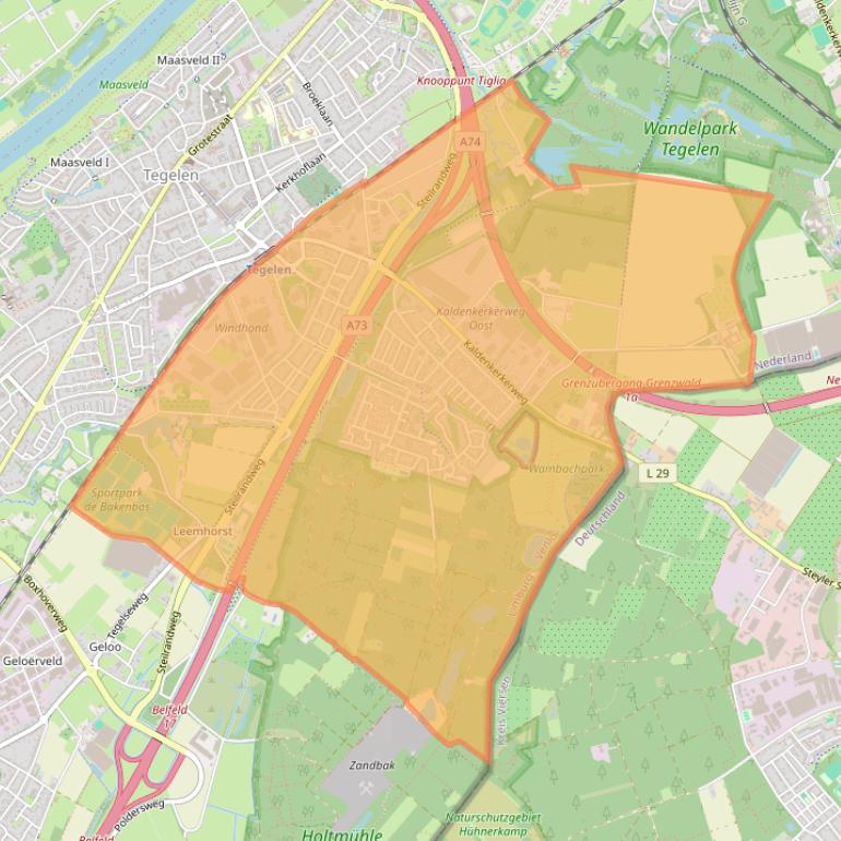 Kaart van postcodegebied 5932.