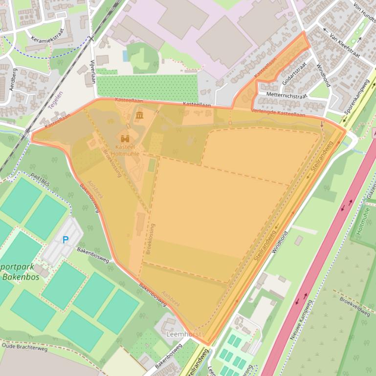 Kaart van postcodegebied 5932AG.