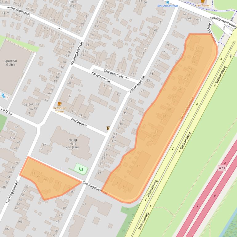 Kaart van postcodegebied 5932BP.