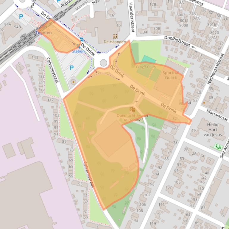 Kaart van postcodegebied 5932CP.