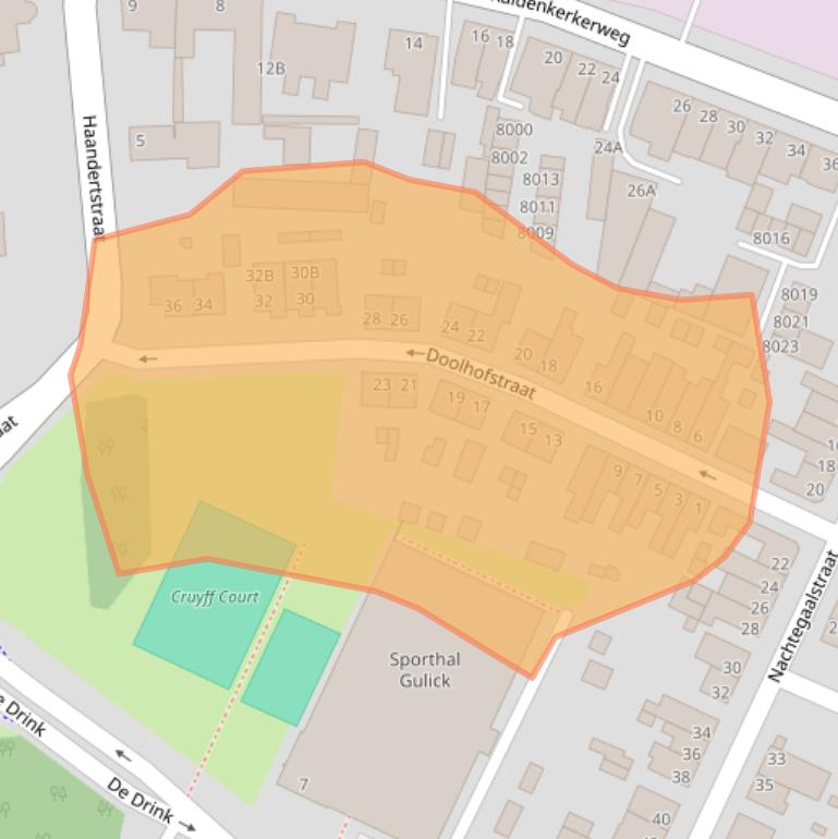 Kaart van postcodegebied 5932CR.