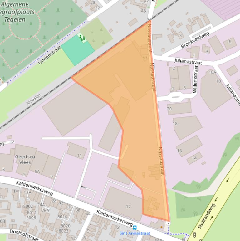 Kaart van postcodegebied 5932EA.