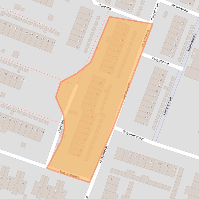 Kaart van postcodegebied 5932TC.