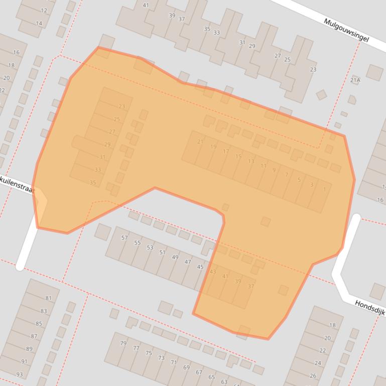 Kaart van postcodegebied 5932TH.