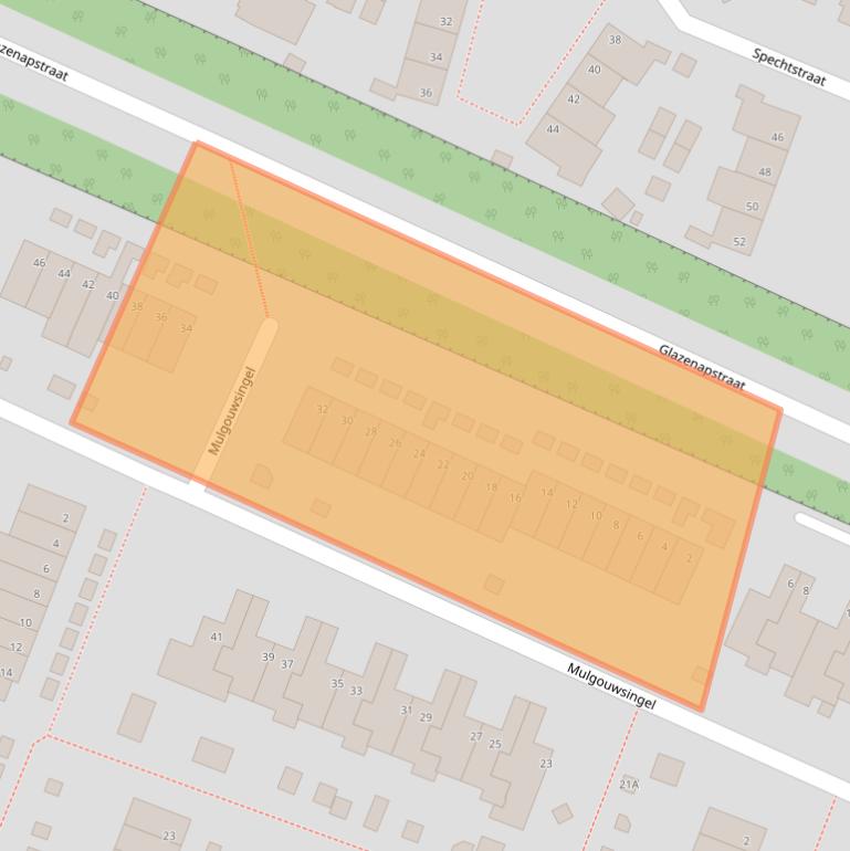 Kaart van postcodegebied 5932TR.