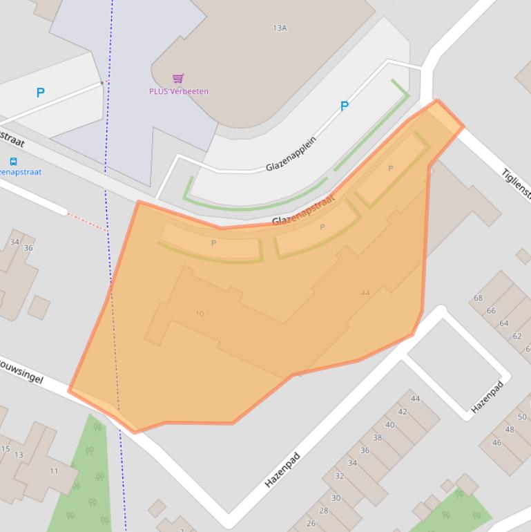 Kaart van postcodegebied 5932TX.