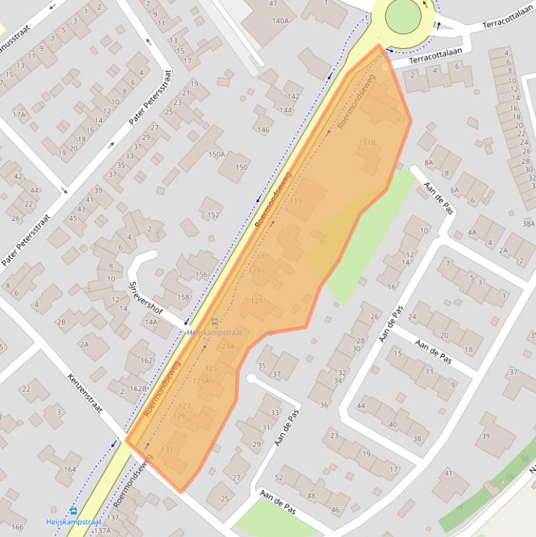Kaart van postcodegebied 5935AA.