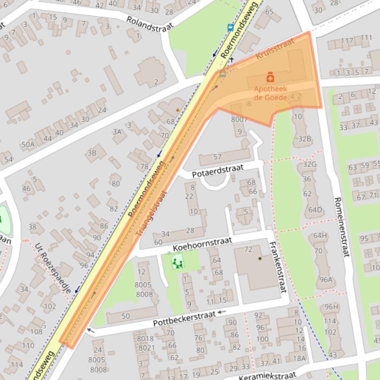 Kaart van postcodegebied 5935AG.