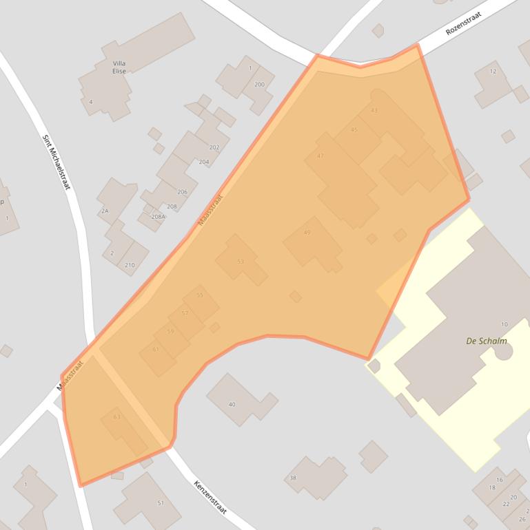 Kaart van postcodegebied 5935AK.