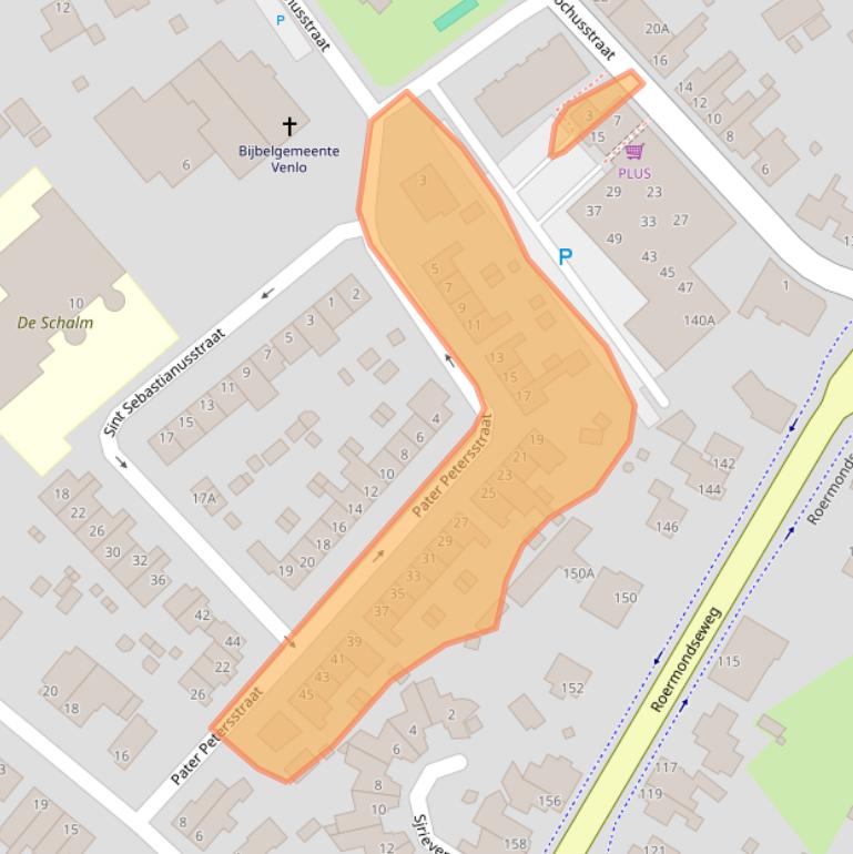 Kaart van postcodegebied 5935AV.