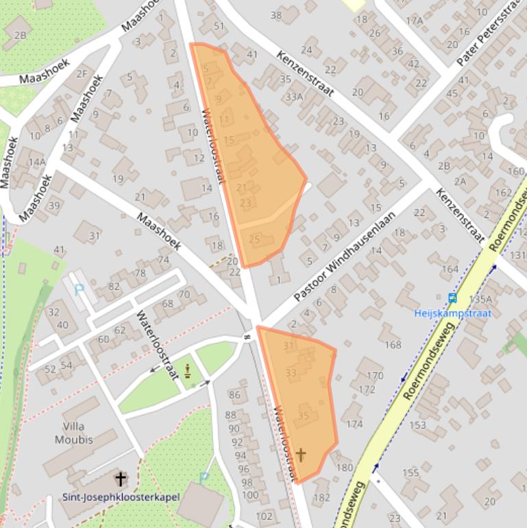 Kaart van postcodegebied 5935BE.