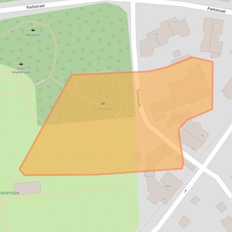 Kaart van postcodegebied 5935BN.