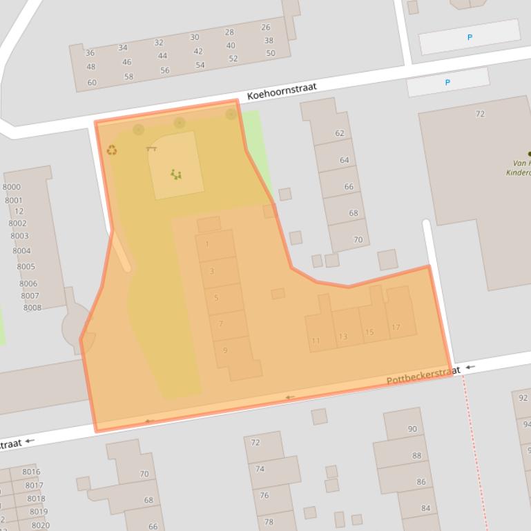 Kaart van postcodegebied 5935TA.