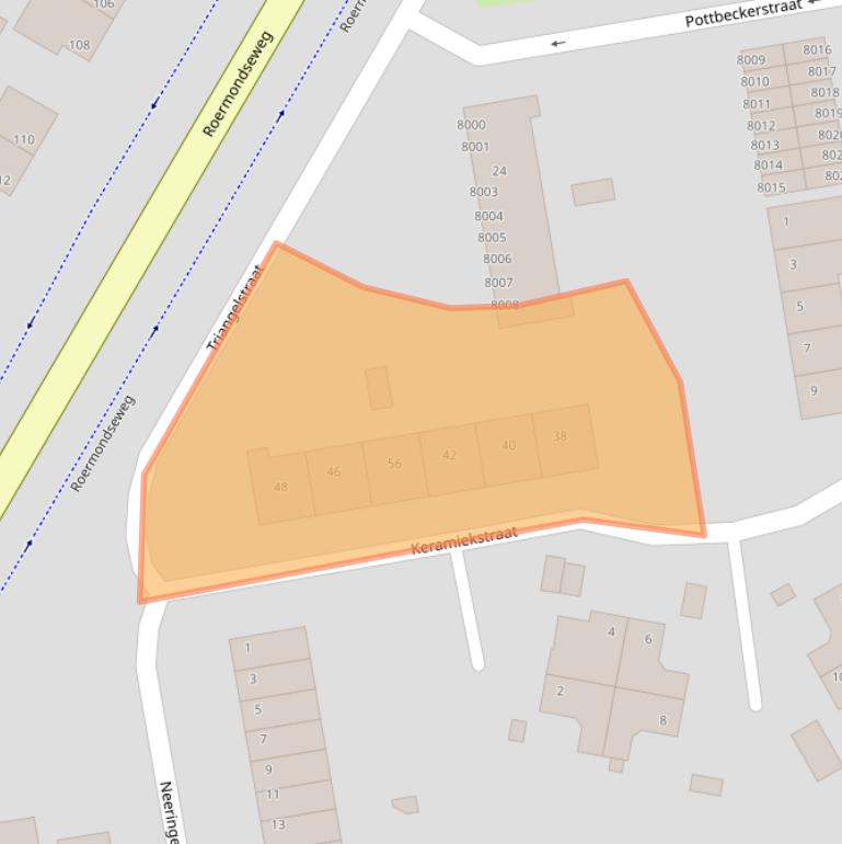 Kaart van postcodegebied 5935TC.