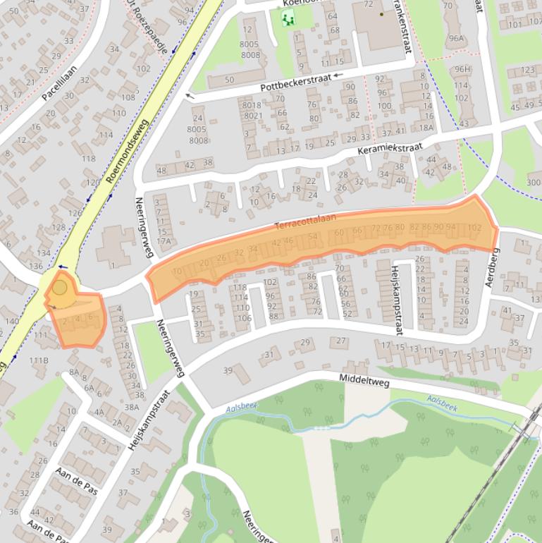 Kaart van postcodegebied 5935VP.
