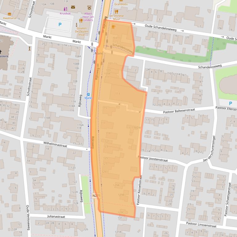 Kaart van postcodegebied 5941AC.