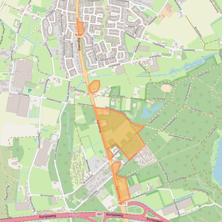 Kaart van postcodegebied 5941AD.