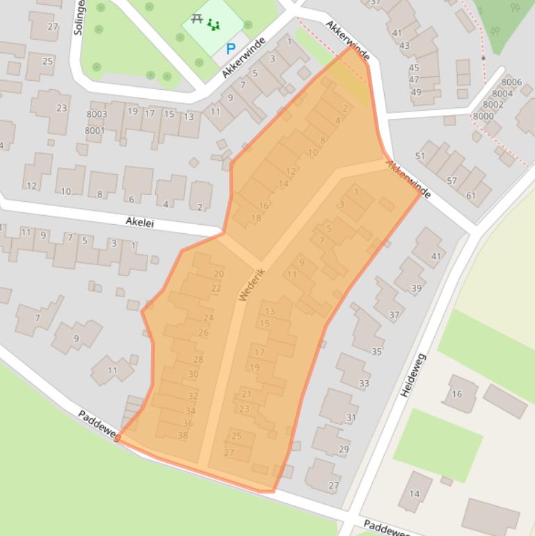 Kaart van postcodegebied 5941AZ.