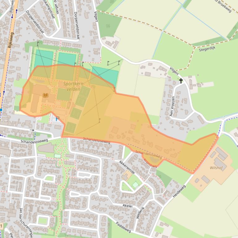 Kaart van postcodegebied 5941CP.
