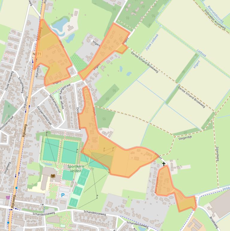 Kaart van postcodegebied 5941CS.