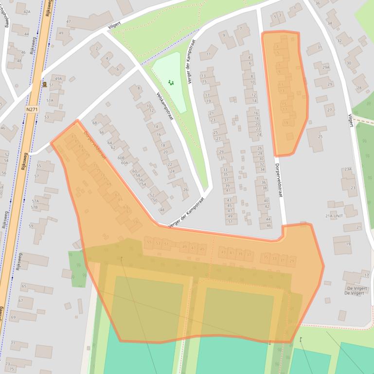 Kaart van postcodegebied 5941DA.