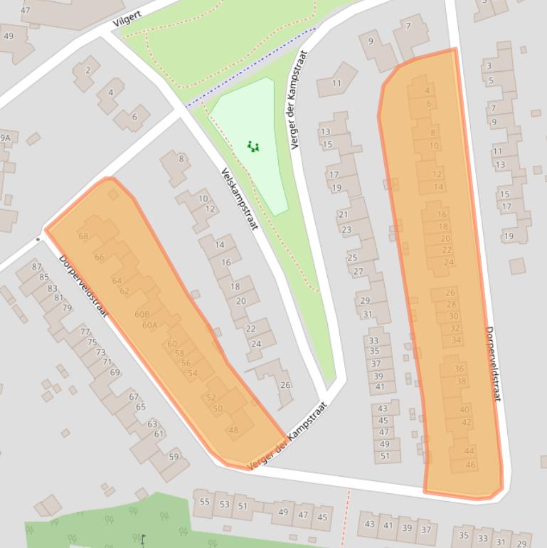 Kaart van postcodegebied 5941DB.