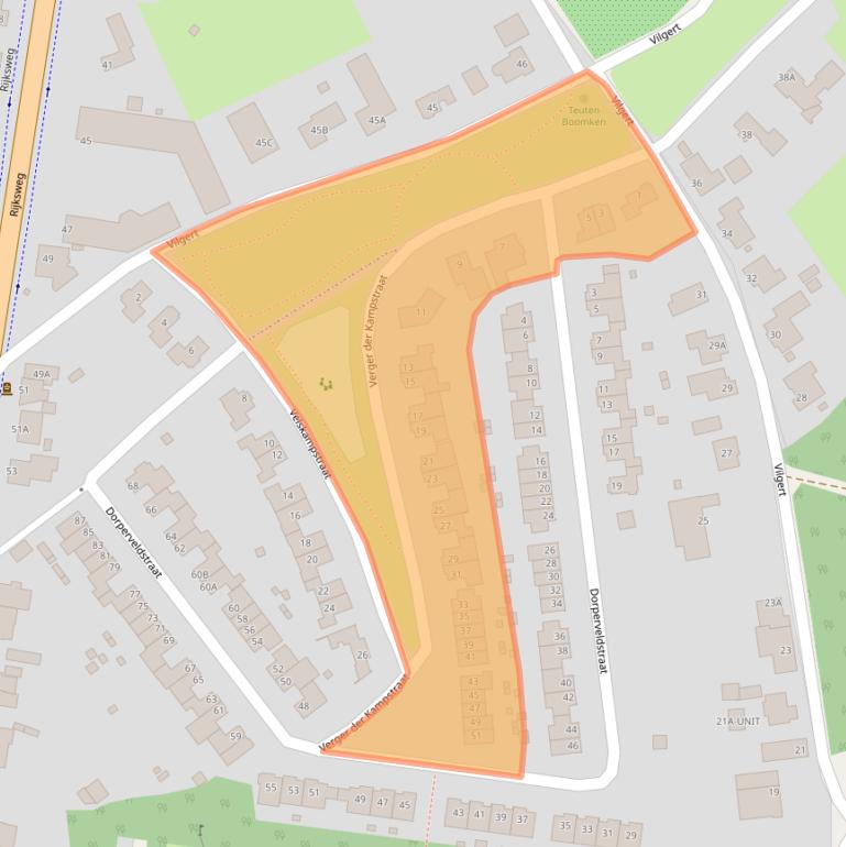 Kaart van postcodegebied 5941DD.