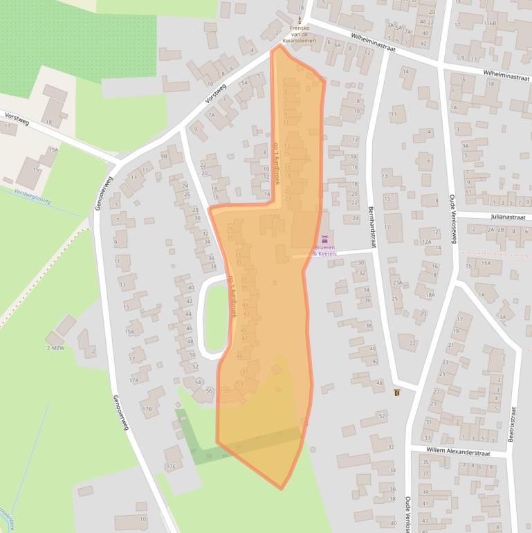 Kaart van postcodegebied 5941GX.