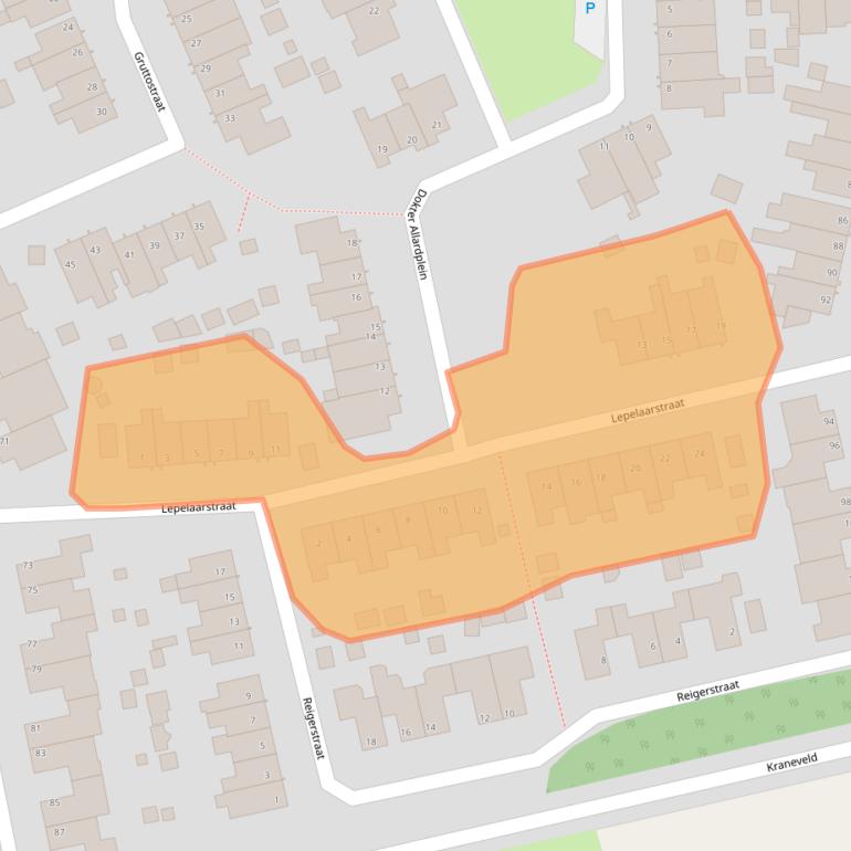 Kaart van postcodegebied 5941JE.