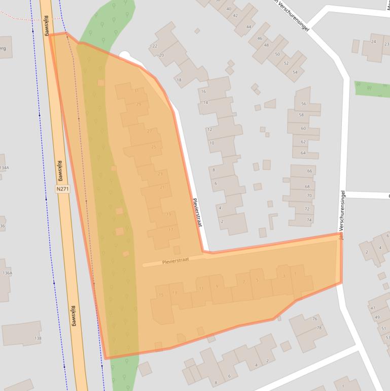 Kaart van postcodegebied 5941JK.