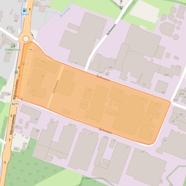 Kaart van postcodegebied 5943AC.