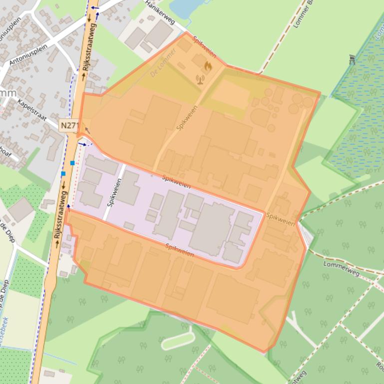 Kaart van postcodegebied 5943AD.