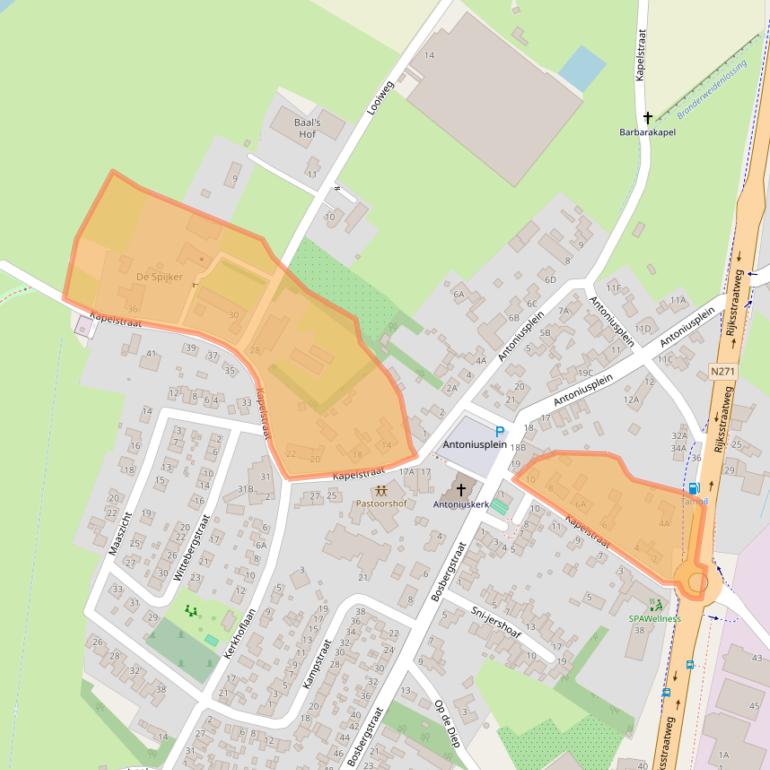 Kaart van postcodegebied 5943AG.