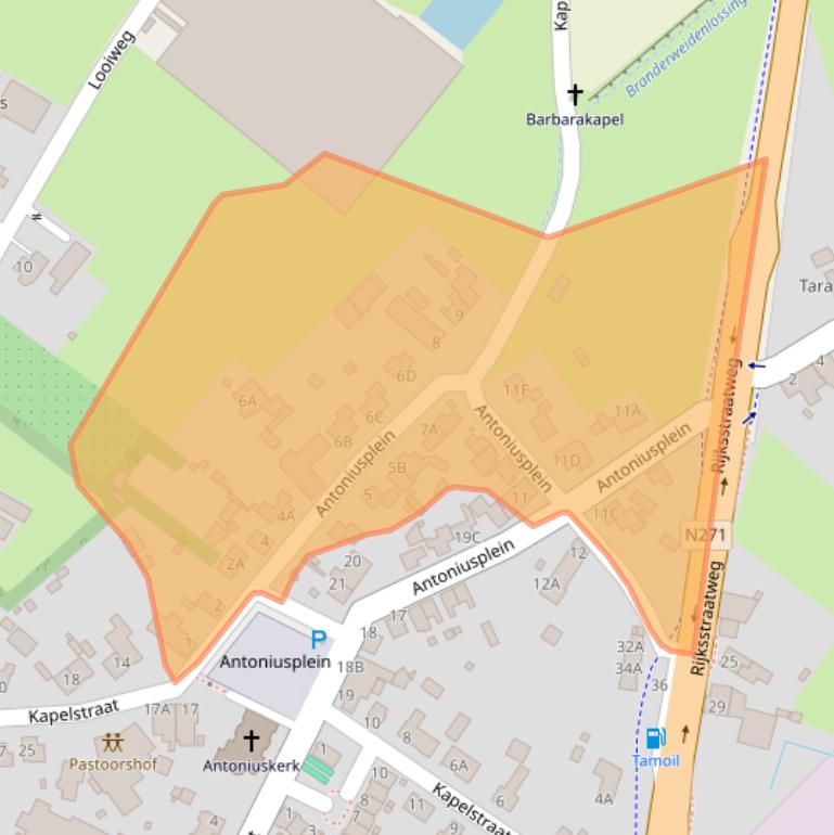 Kaart van postcodegebied 5943AH.