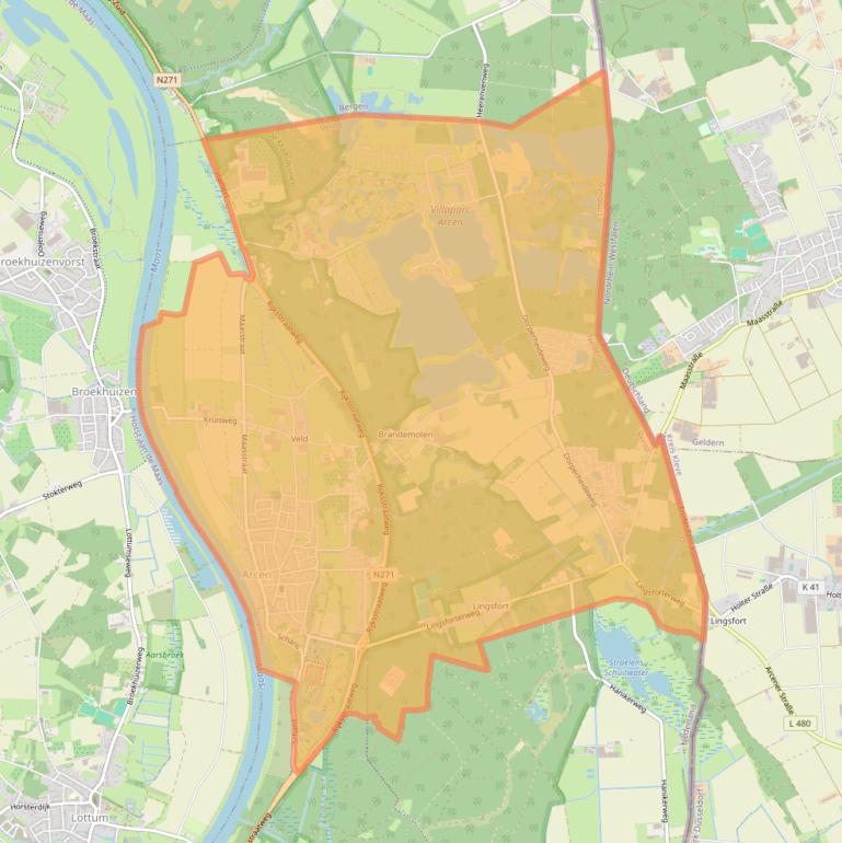 Kaart van postcodegebied 5944.