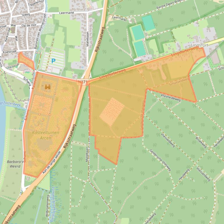 Kaart van postcodegebied 5944BE.