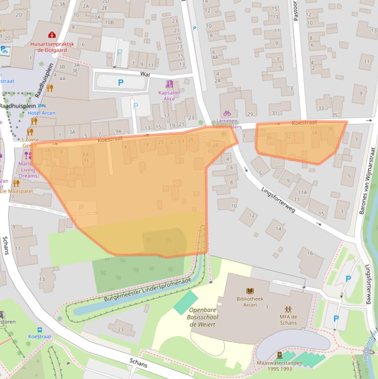 Kaart van postcodegebied 5944BJ.