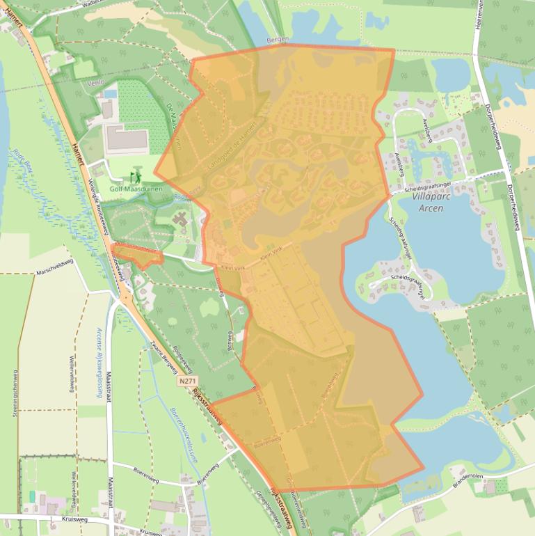 Kaart van postcodegebied 5944EX.