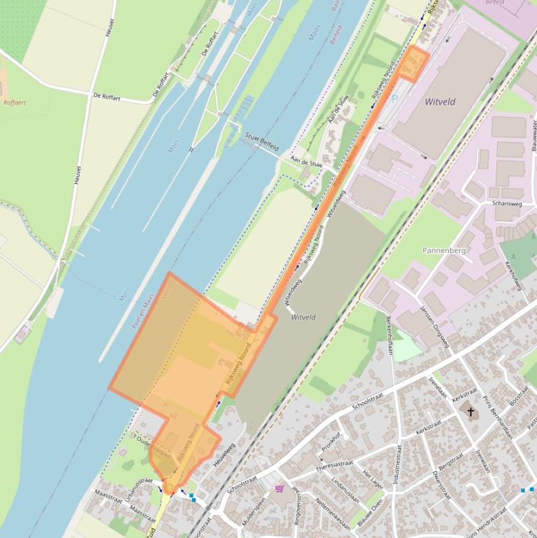 Kaart van postcodegebied 5951AE.