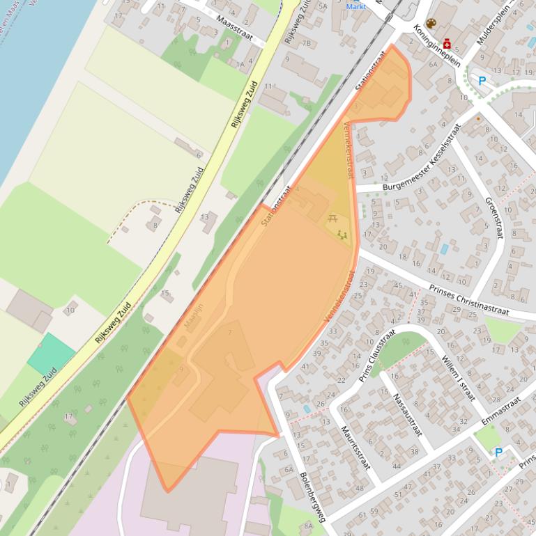 Kaart van postcodegebied 5951AW.