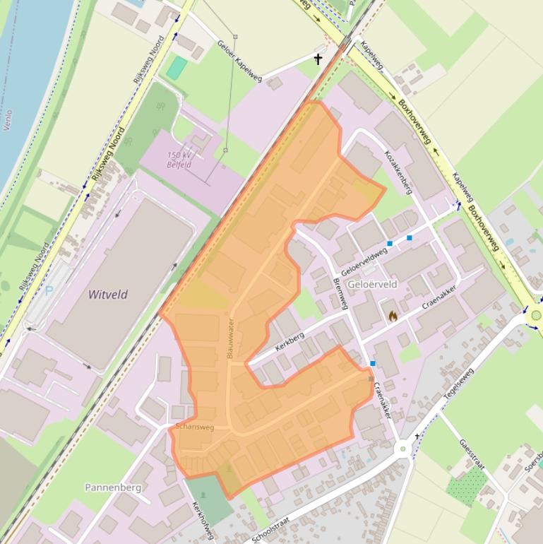 Kaart van postcodegebied 5951DB.