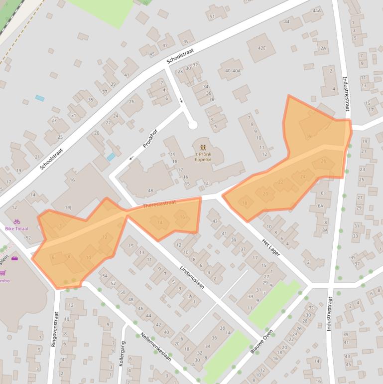 Kaart van postcodegebied 5951DG.