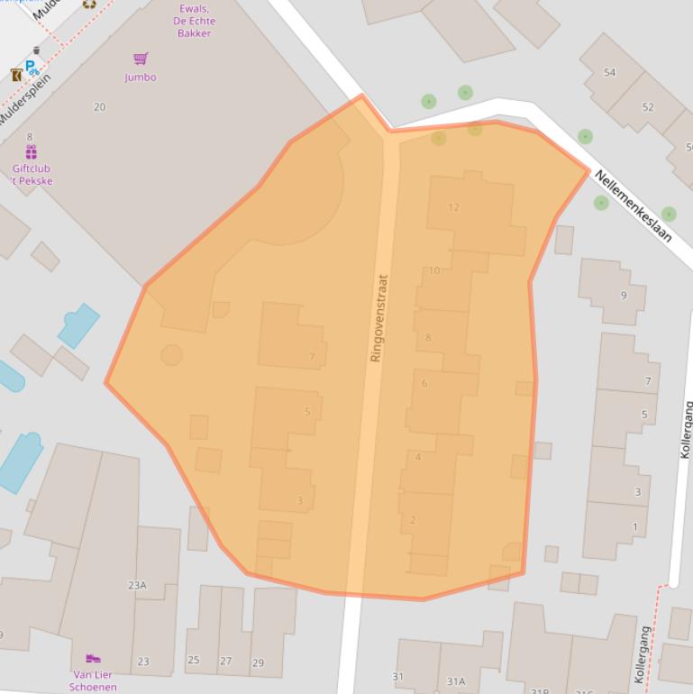 Kaart van postcodegebied 5951DJ.