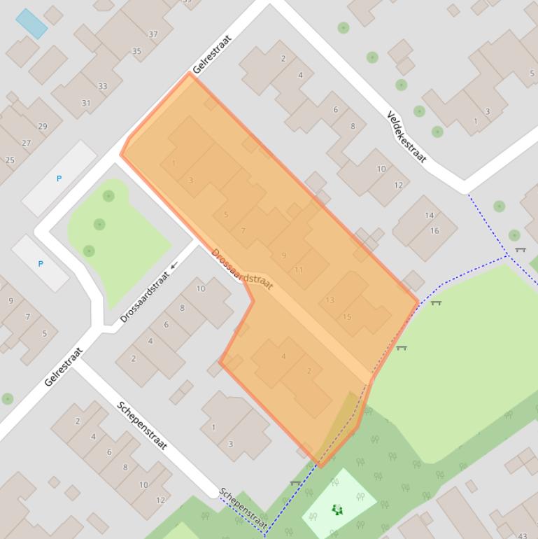 Kaart van postcodegebied 5951JJ.