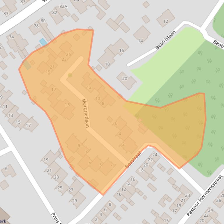 Kaart van postcodegebied 5951LA.
