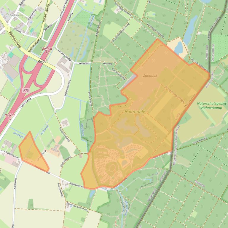Kaart van postcodegebied 5951NS.