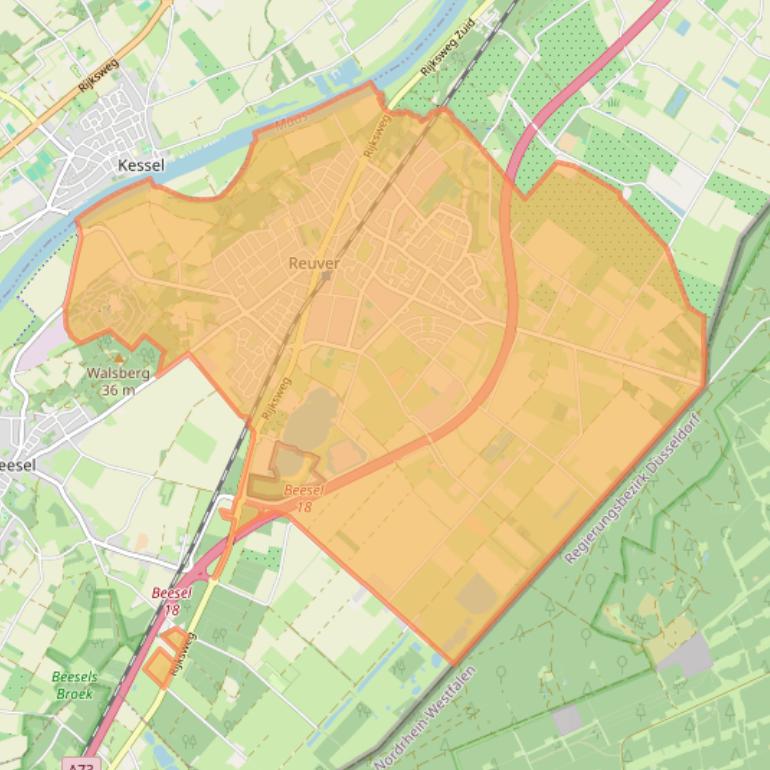 Kaart van postcodegebied 5953.