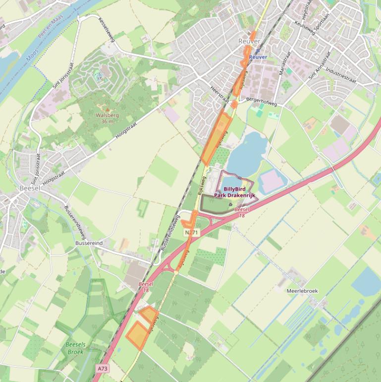 Kaart van postcodegebied 5953AA.