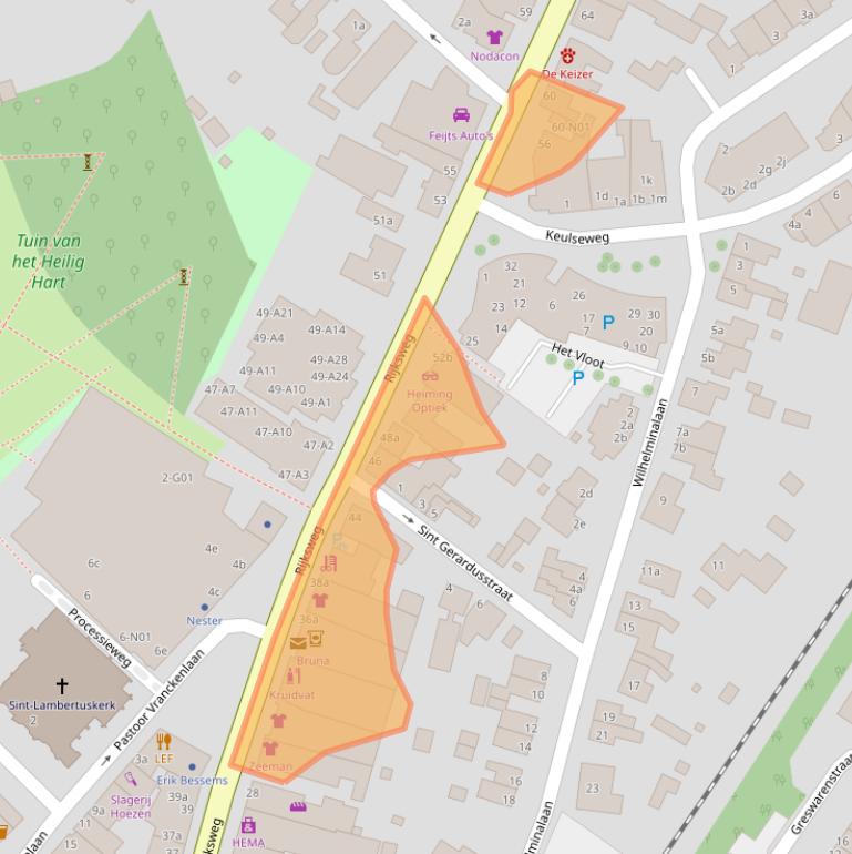 Kaart van postcodegebied 5953AG.