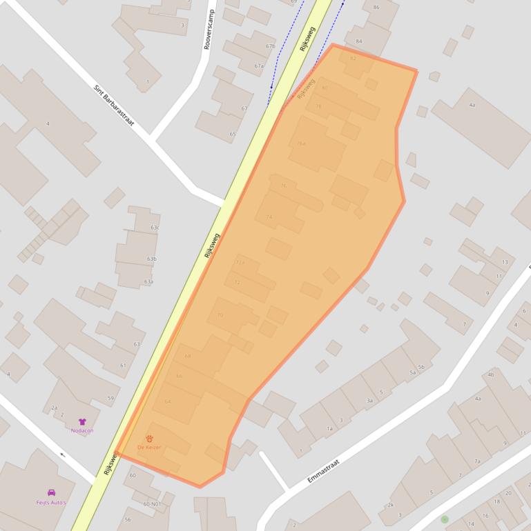 Kaart van postcodegebied 5953AH.